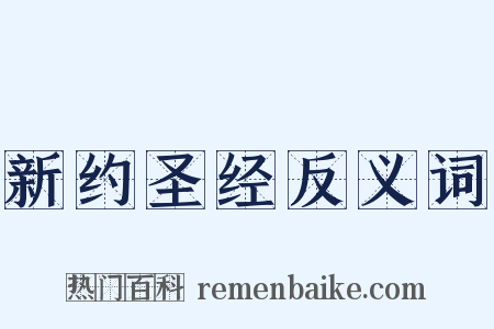 新约圣经反义词是什么意思的图片